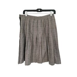 Vintage Tofy 14 Skirt Pleated Plaid Houndstooth Academia Knee Length Punk Nerd